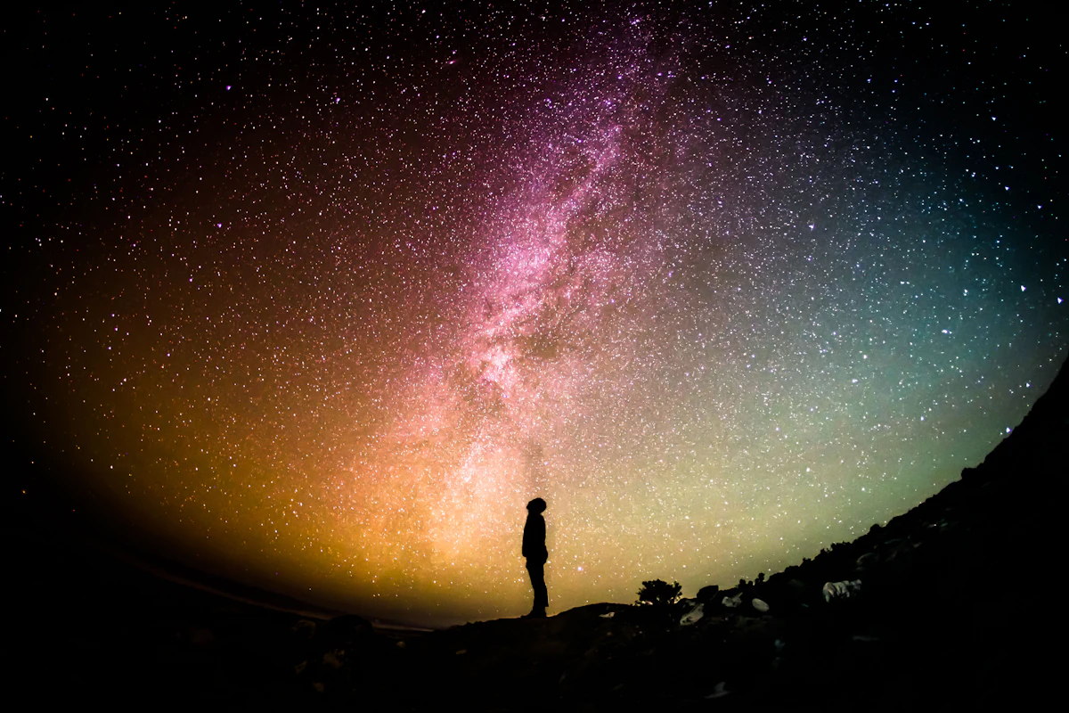 The Milky Way over a dark horizon